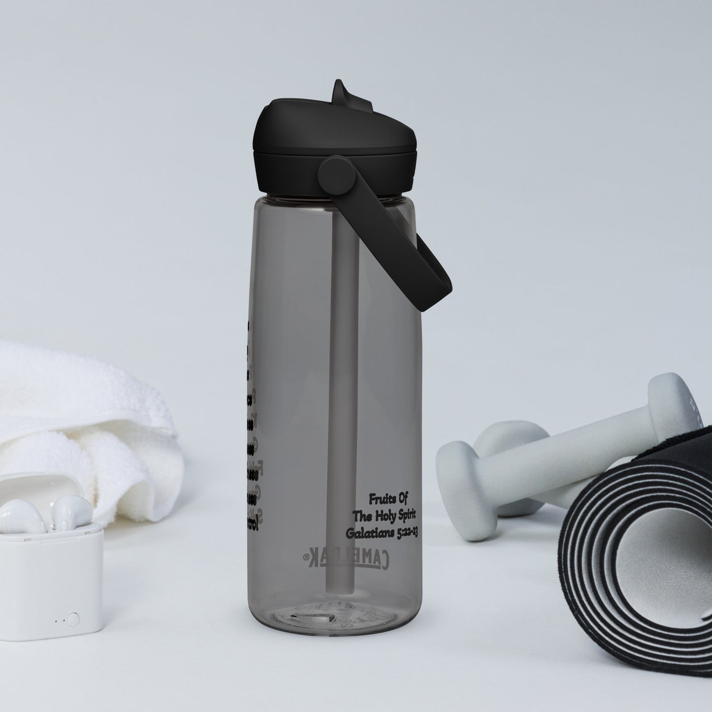 Fruits of The Holy Spirit Flip Straw Water Bottle