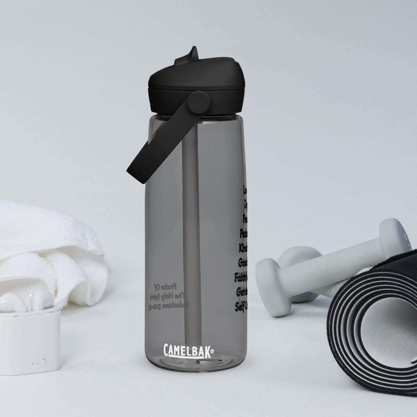 Fruits of The Holy Spirit Flip Straw Water Bottle