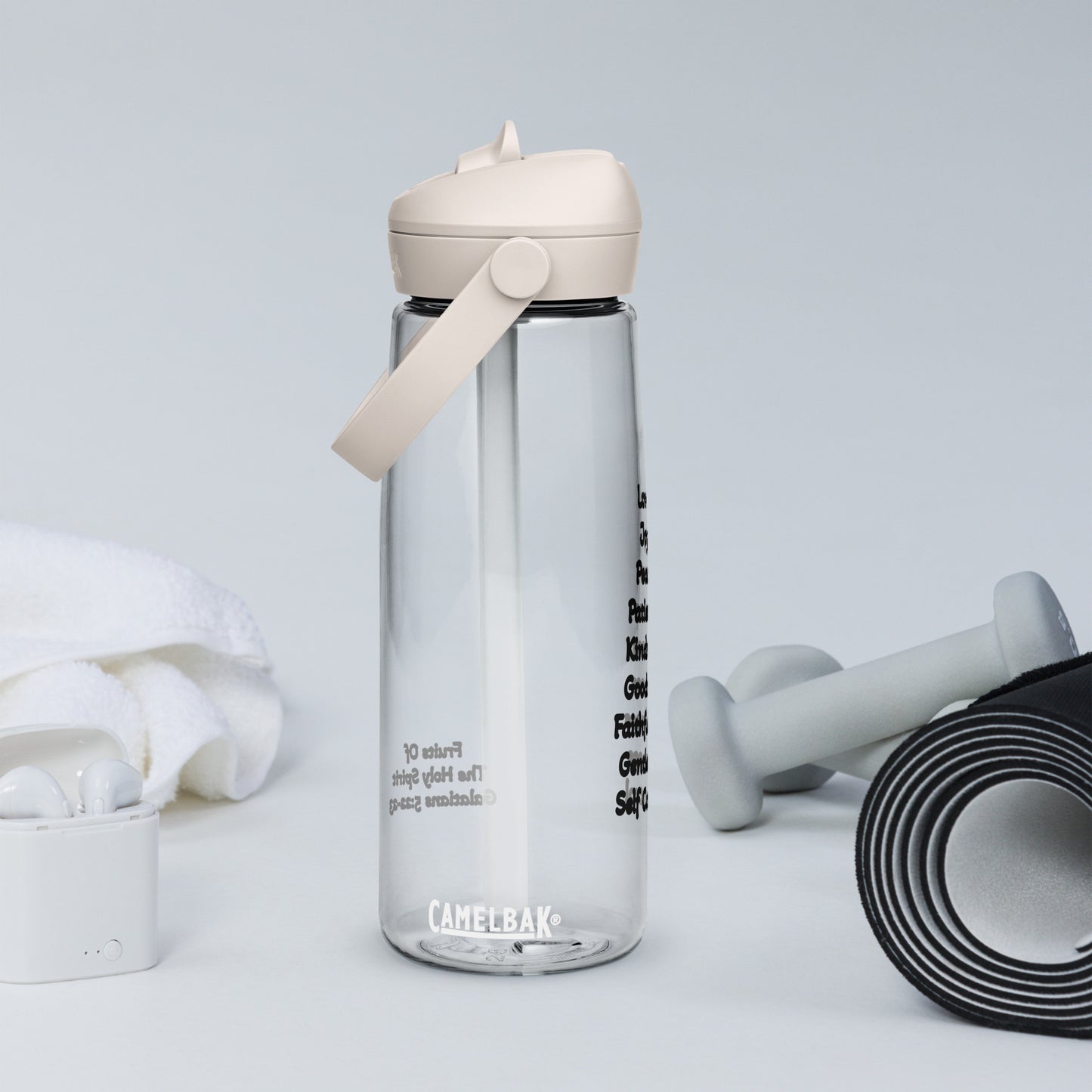 Fruits of The Holy Spirit Flip Straw Water Bottle