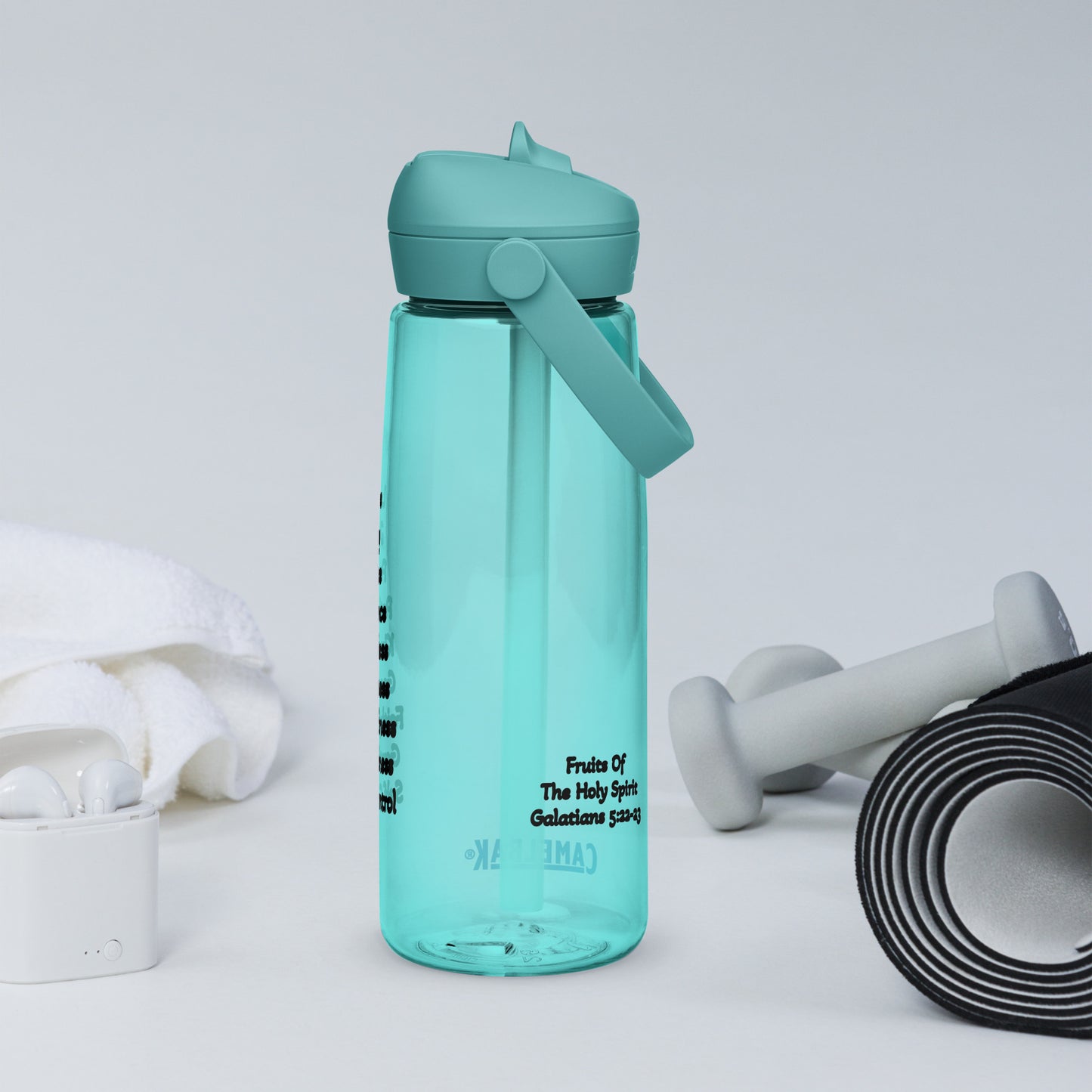 Fruits of The Holy Spirit Flip Straw Water Bottle