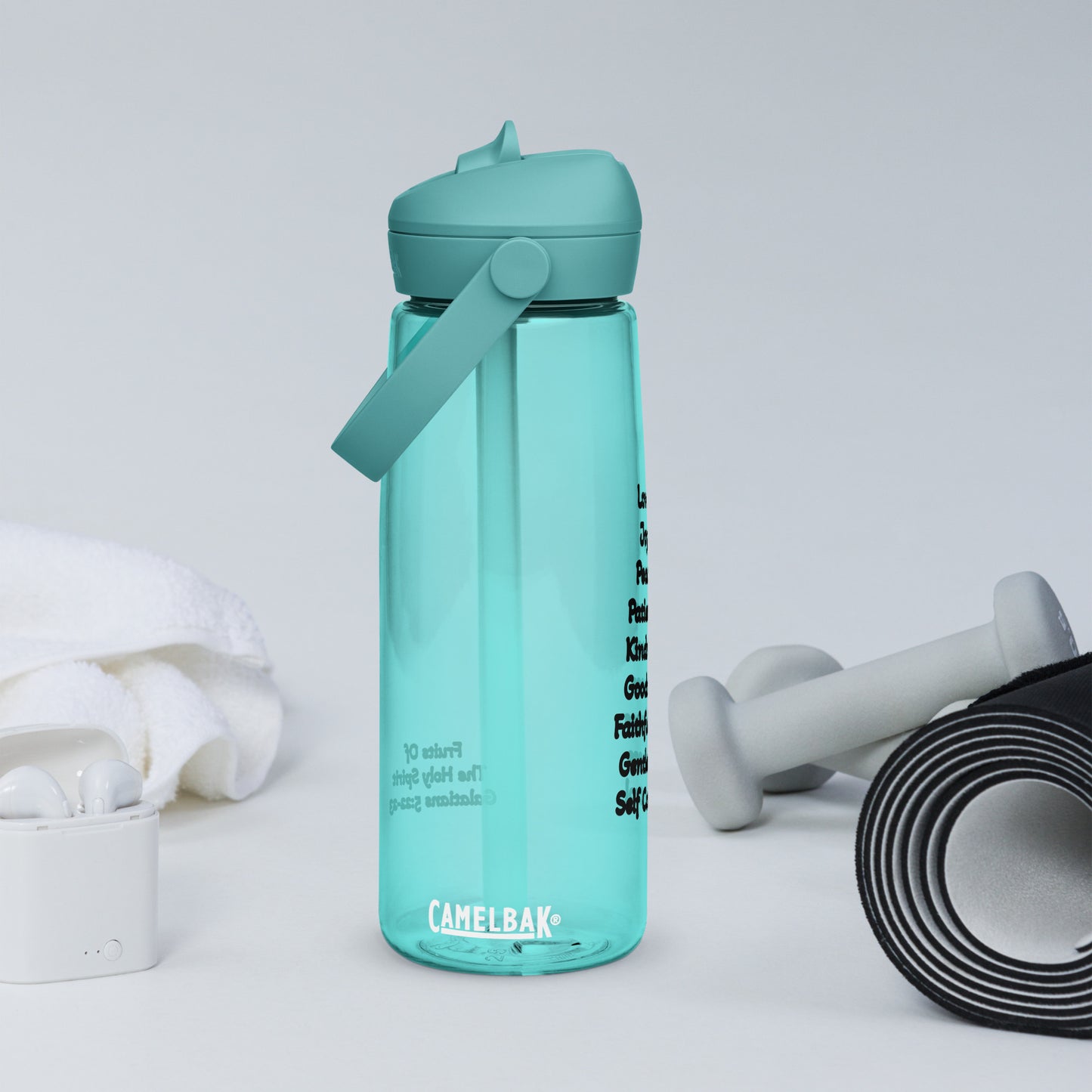 Fruits of The Holy Spirit Flip Straw Water Bottle