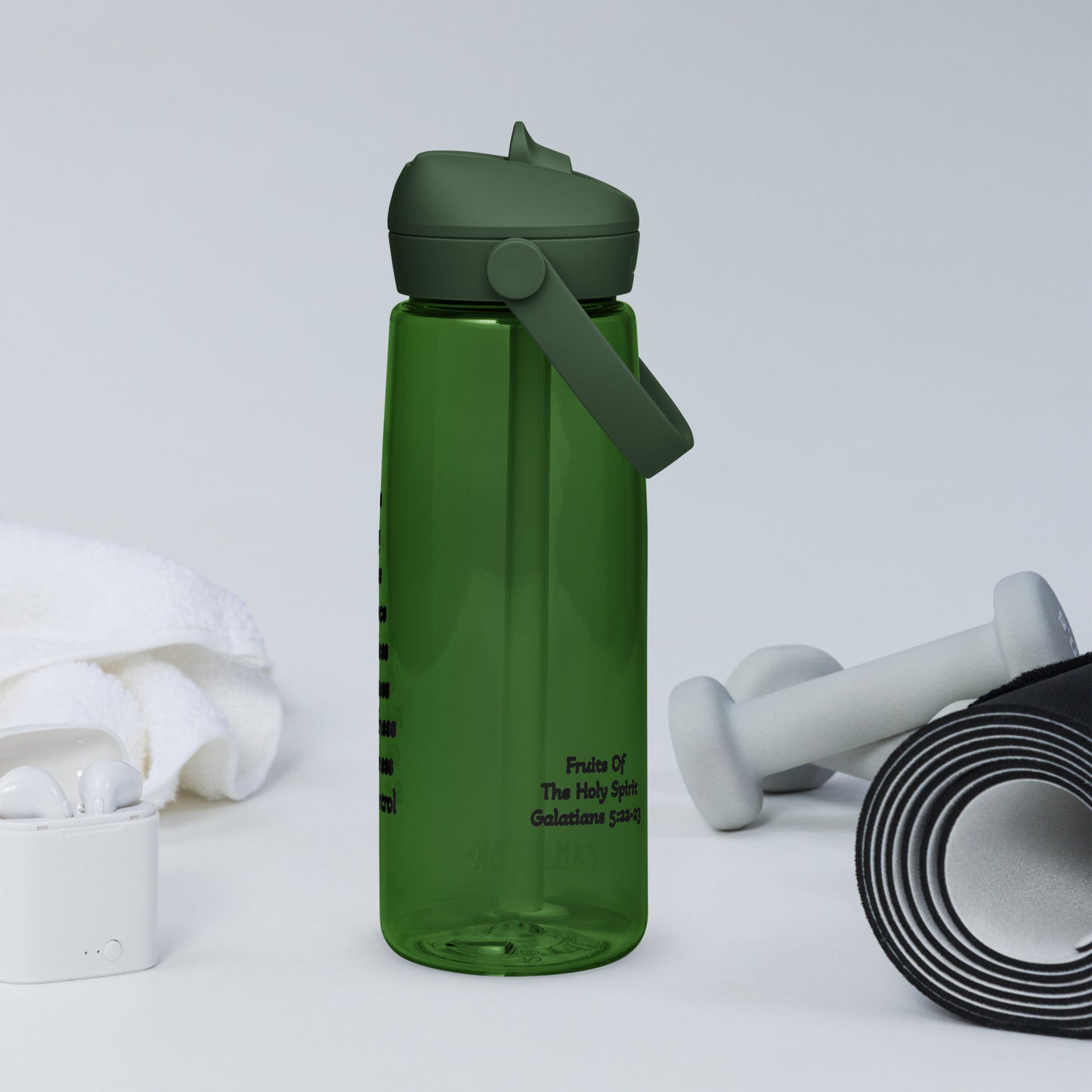 Fruits of The Holy Spirit Flip Straw Water Bottle