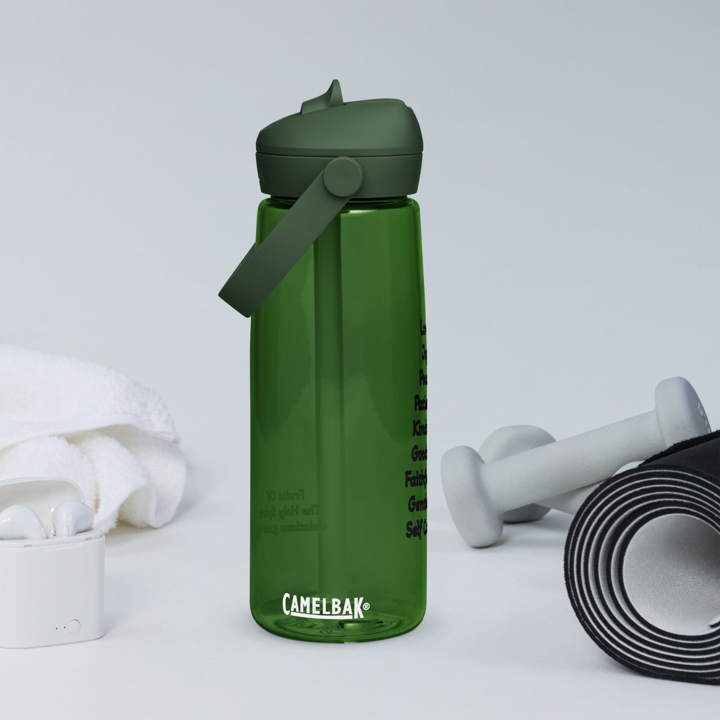 Fruits of The Holy Spirit Flip Straw Water Bottle
