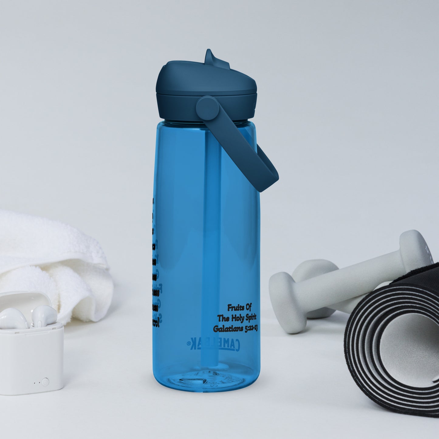 Fruits of The Holy Spirit Flip Straw Water Bottle