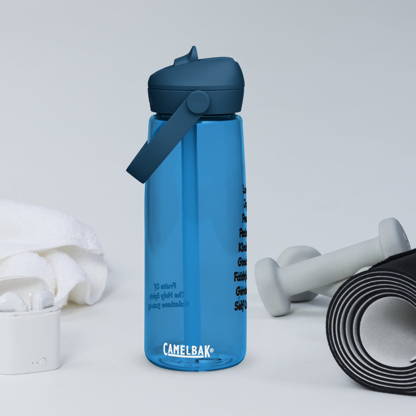 Fruits of The Holy Spirit Flip Straw Water Bottle