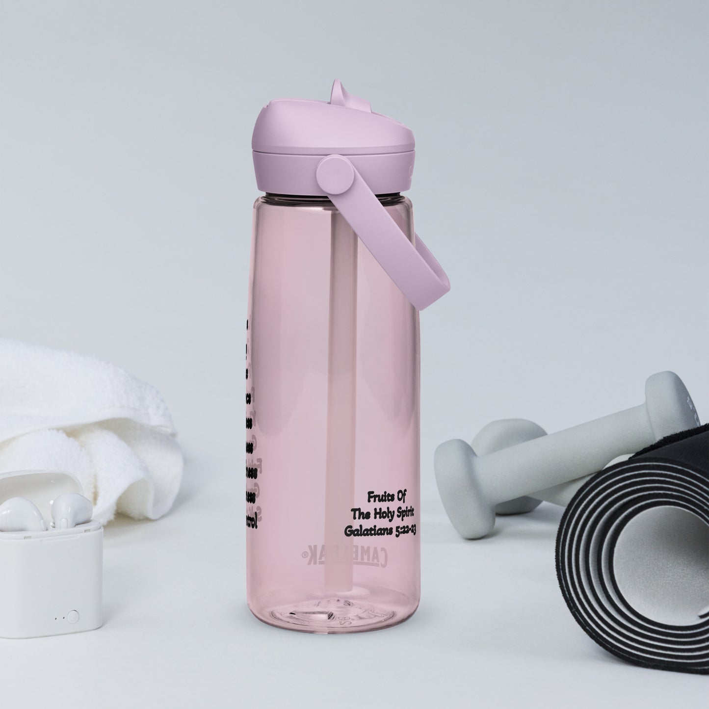 Fruits of The Holy Spirit Flip Straw Water Bottle
