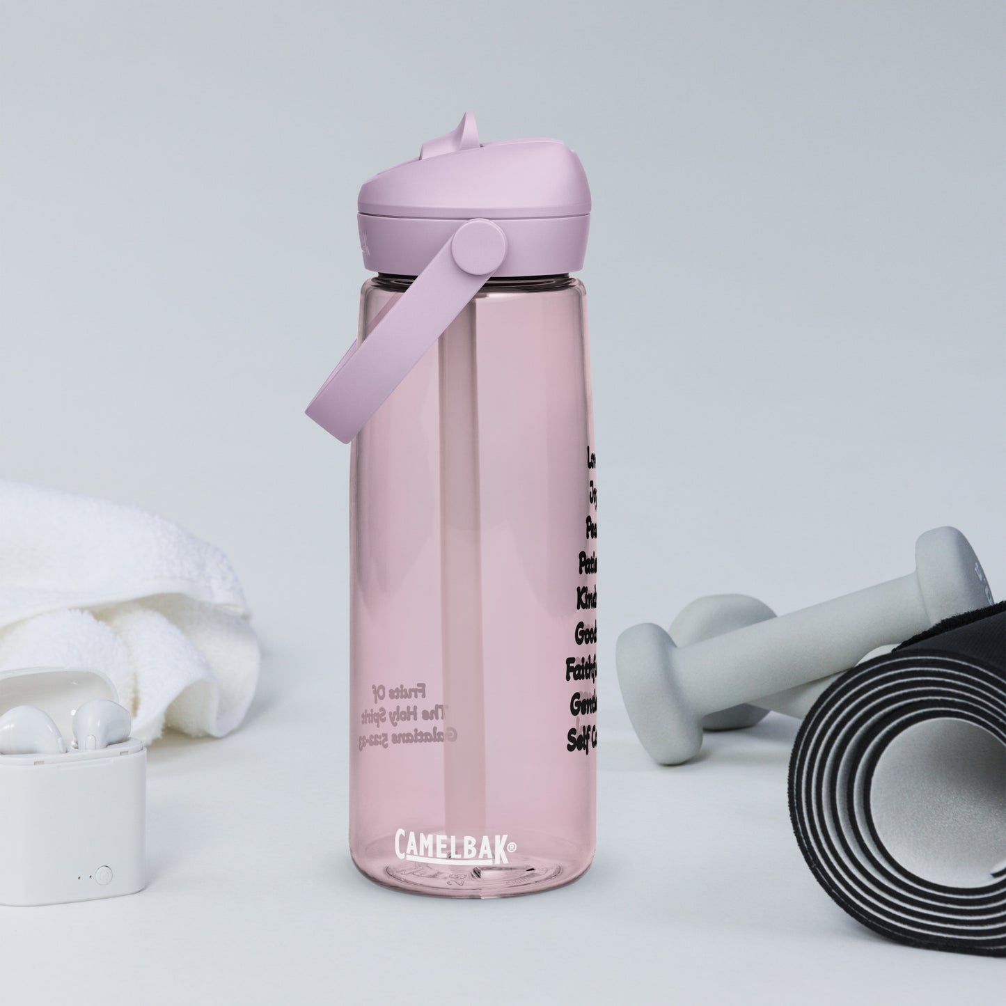Fruits of The Holy Spirit Flip Straw Water Bottle